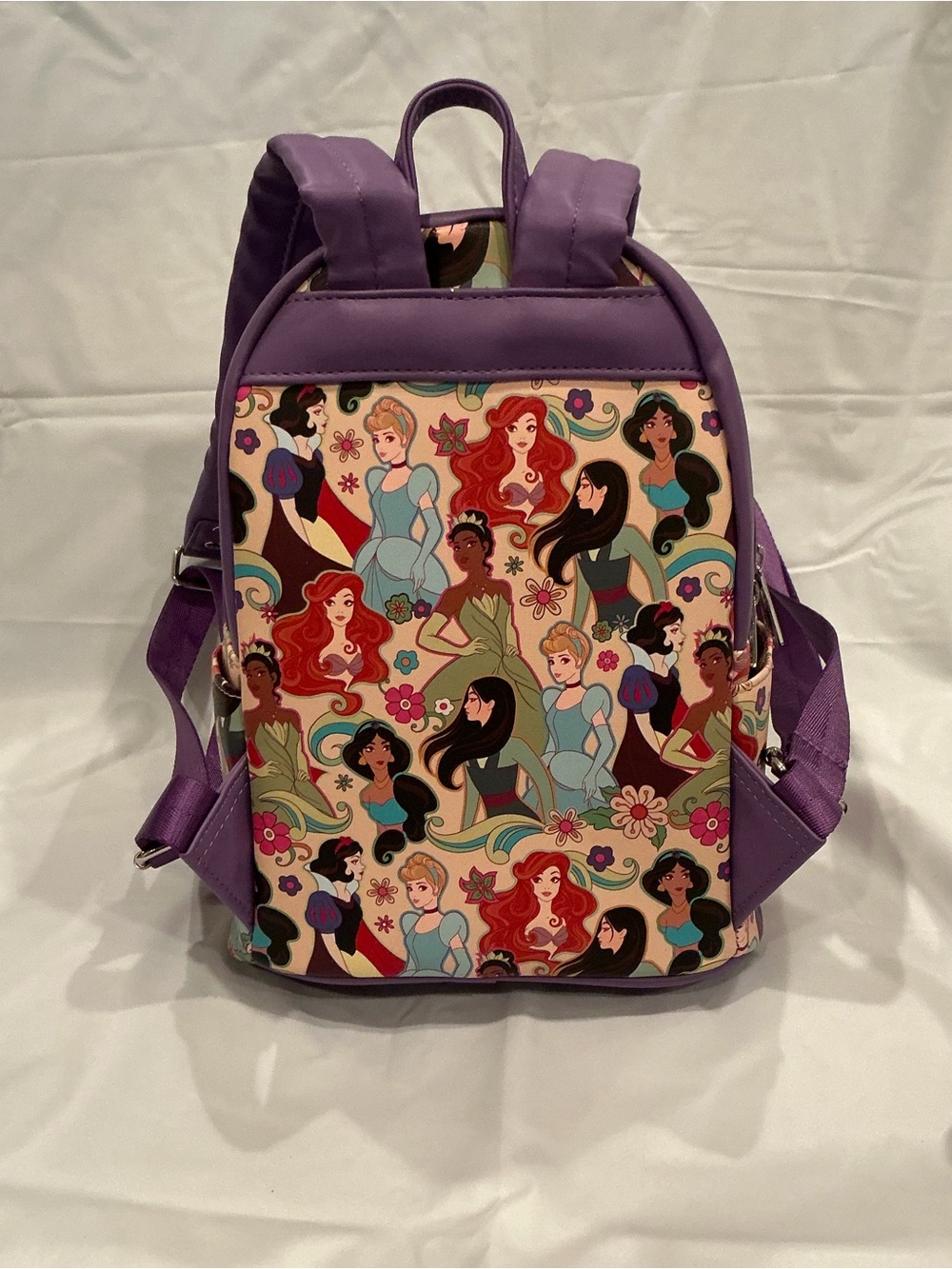 Loungefly Purple Disney Princess All-Over Mini Backpack